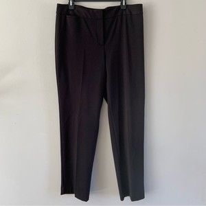Talbots Black Women's Dress Flat Front Trousers Straight Leg Pants Size 14